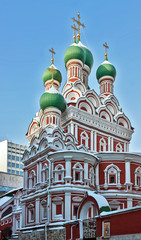 Fototapeta na wymiar Holy Trinity Church in Nikitniki, Moscow