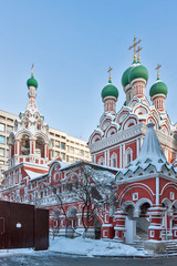 Fototapeta na wymiar Holy Trinity Church in Nikitniki, Moscow