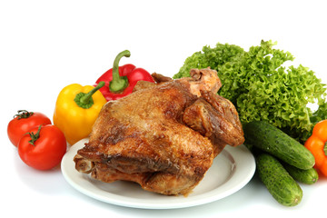 Tasty whole roasted chicken
