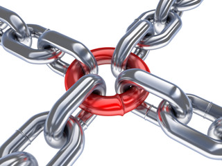 Naklejka premium Chain and red ring