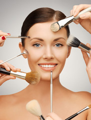 beautiful woman with brushes