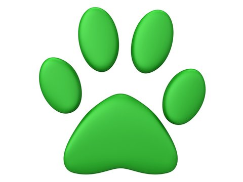 recommend clip art: Green paw print