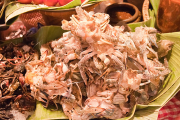 Stack of crabs, packed for sale