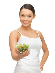 woman with salad