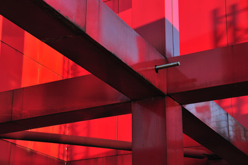 Red metal construction - Powered by Adobe