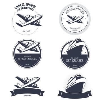 Vintage air and cruise tours labels and badges