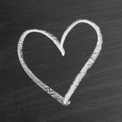 love heart symbol on a blackboard