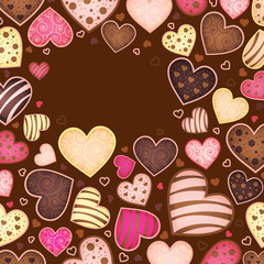chocolate background for text with heart