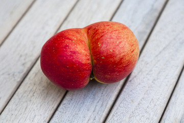 fresh apples with funny deformations