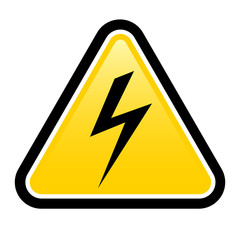 High voltage yellow warning sign