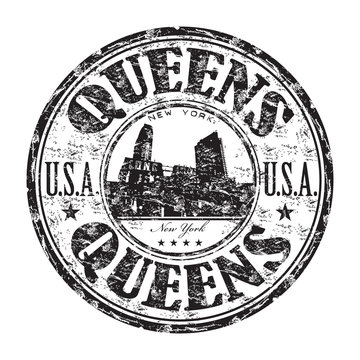 Queens grunge rubber stamp