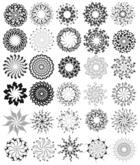 set of vector ornamented circles
