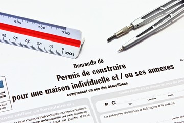 Obraz premium Construction d'une maison individuelle