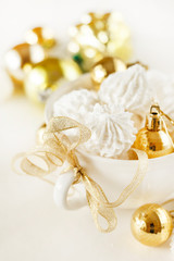 meringue cookies on Christmas table