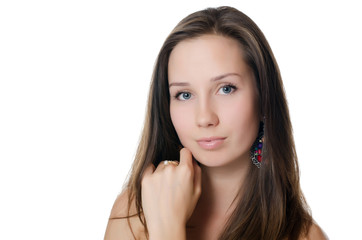 Fototapeta premium The sensual girl with beautiful hair