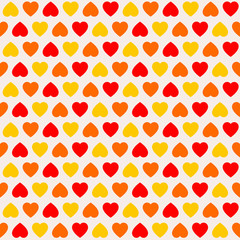 Texture with three colored hearts