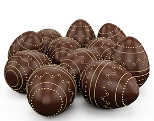 Candy easter eggs made ​​ofchocolate