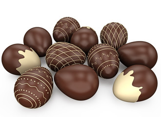 Candy easter eggs made ​​ofchocolate
