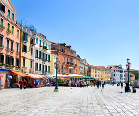 picturesque Venice seafront in summer sunny day