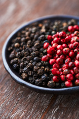 Black and pink peppercorns