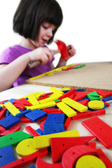 Montessori puzzle. Preschool. - obrazy, fototapety, plakaty