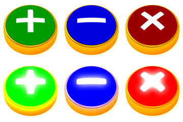 Obraz premium Set of push buttons 3d