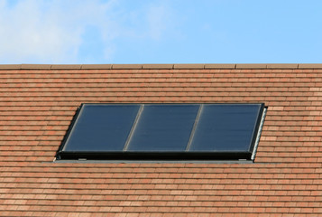 Fototapeta premium Solar hot water glass panel array