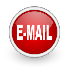 mail red circle web icon on white background