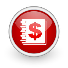 money red circle web icon on white background