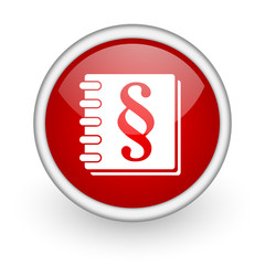 law red circle web icon on white background