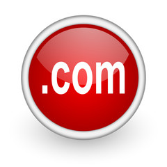 com red circle web icon on white background