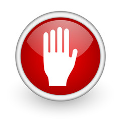 stop red circle web icon on white background