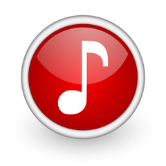 music red circle web icon on white background