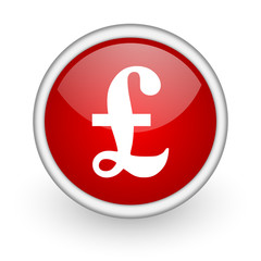 Obraz premium pound red circle web icon on white background