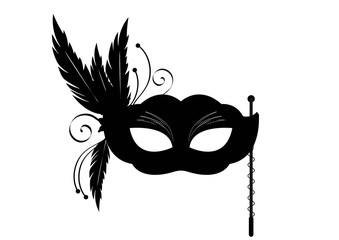 Sticker masque venise noir - Carnaval - obrazy, fototapety, plakaty
