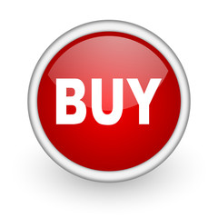 buy red circle web icon on white background