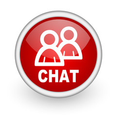 chat red circle web icon on white background
