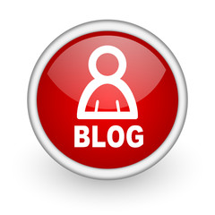 blog red circle web icon on white background