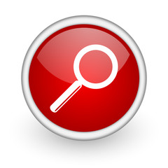 search red circle web icon on white background