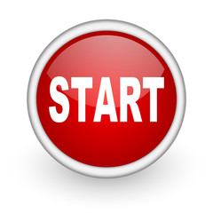 start red circle web icon on white background