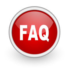 faq red circle web icon on white background