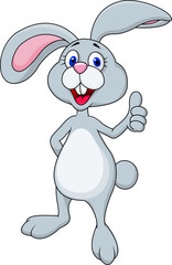 Funny bunny with thumb up