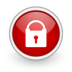 protect red circle web icon on white background