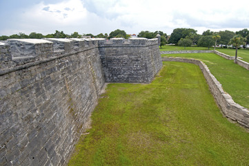 Walls of an old Fort in St. Augustine, Florida.