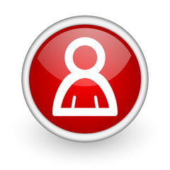 account red circle web icon on white background