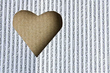 Vіrezanoe heart in a piece of paper