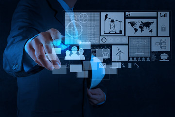 engineer businessman working on modern technology