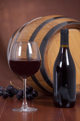 wood barrel with steel ring