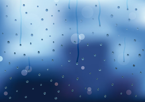 Rain drops and drips on a window pain