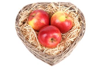 Fototapeta na wymiar red apple in the basket